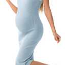 SUNNYBUY Women's Ribbed Knit Maternity Dress Summer Sleeveless Bodycon Pregnancy Dresses Casual Tank Outfits Clothes, Size M