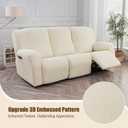 Gennia Recliner Sofa Covers 5 Pieces, Waterproof Sectional Couch Cover Stretch 3 Seat Reclining Couch Cover Soft Sofa Slipcover with Elastic Bottom Furniture Protector for Kis, Pets (Beige)