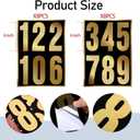 Tenare 96 Pieces 8 Set Mailbox Numbers Vinyl Waterproof Numbers 0-9 Self Adhesive Reflective for Outside Signs Door Trucks Address Trash Cars Home Business(6 Inch,Gold in Black)
