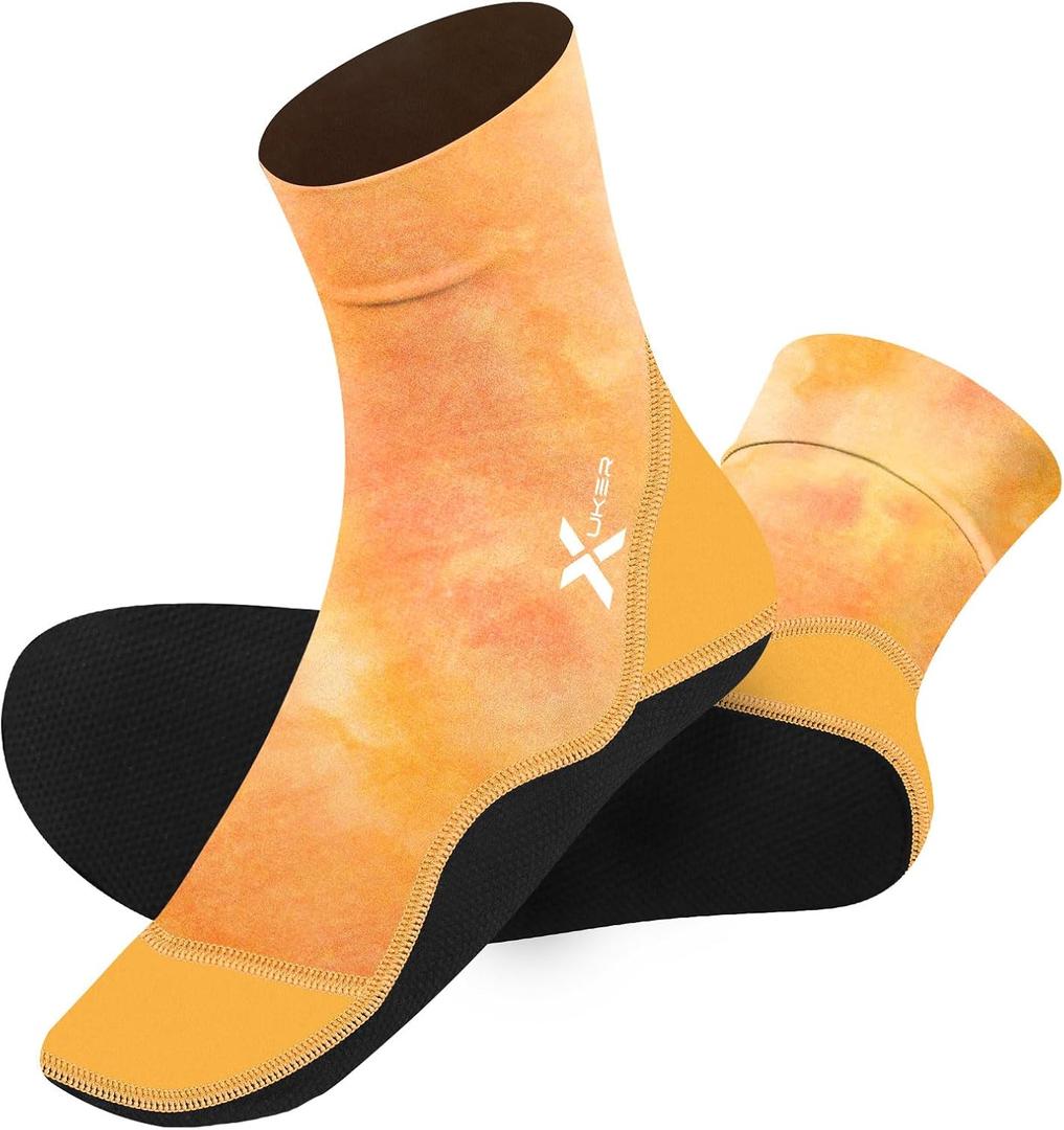 XUKER Water Socks Quick Dry Swim Dive Sand Proof Socks for Beach Volleyball Sand Soccer (XL)
