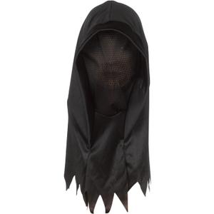 Star Power Ghoul Hood Halloween Costume Polyester Full Over Head Mask, Black, One-Size
