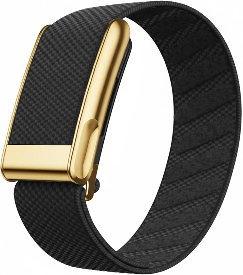 Fitcent Adjustable SuperKnit Wristband Compatible with WHOOP 5.0 Bands WHOOP MG LIFE (GoldBlack)