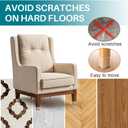 Ansible 24 Pcs Chair Leg Floor Protectors Square, Silicone Felt Furniture Leg Pads Caps Covers for Hardwood Floors (Fit:1-1/16" to 1-5/8")