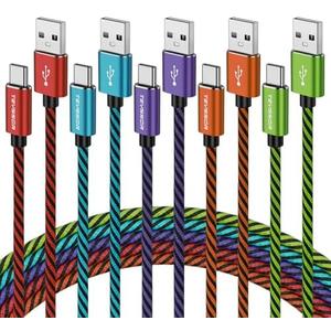 Teyssor USB C Cable 10FT 3-Pack Nylon Braided USB A to Type C Charger Cable Fast Charging Cord Compatible with Samsung Galaxy S24 S23 S22, Note 20 10 9 8, Moto G7 G8 Type C Cable