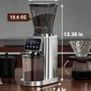 AMZCHEF Coffee Grinder, Coffee Bean Grinder for Home Use with Precise Grinding, LED Control Panel, Detachable Funnel Stand, Anti-static Design, 48 Grind Settings, Silver