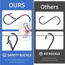 50PCS S Hooks for Hanging Hanger,Purse Hooks Hanging Bag Hanger,3.5-inch Heavy Duty Metal S Hook with Safety Buckle Metal S Shaped Hooks for Home Kitchen Closet Organizer,Suitable for 0.5 inch Rods