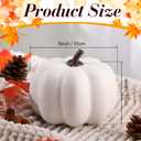Liliful 12 Pcs 6" Foam Artificial Pumpkins Fall Harvest Pumpkins Fake Plastic Carvable Foam Pumpkin Decor for Halloween Thanksgiving Home Decor (White)