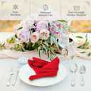 PLOYMONO Red Heavy Duty Cloth Napkins - 17 x 17 Inch Solid Washable Polyester Dinner Napkins - Set of 8 Napkins with Hemmed Edges - Great for Weddings, Parties, Banquets Dinner & More