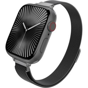 MARGE PLUS Slim Milanese Loop Compatible with Apple Watch Band for Women, Stainless Steel Magnetic Mesh Strap work on iWatch Bands Series 10 9 8 7 6 5 4 3 2 1 Ultra SE (Black), Size: 38mm/40mm/41mm/42mm(Series 10)