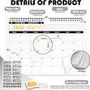 4 x Undated Wall Calendar 24-Month with Number Stamps, 11.8"x8.6" | Blank Perpetual Hanging Planner 29.5cmx21.6cm | Kit Includes Gold Ink Pad & Storage Bag, for Home Office School
