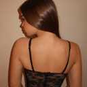 WDIRARA Women's Cut Out Lace Crop Bustier Corset Tank Top Sexy Going Out Party Club Tops (Black, M)