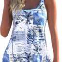 ROSEWE 2025 Tankini Swimsuits for Women, Two Piece Bathing Suits with Shorts, Modest Tank Top Swim Dress (Blue, XL)