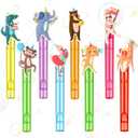 24 Pcs Animal Parade Party Supplies Animals Bubble Wands Bulk Zoo Bubble Wand Safari Mini Birthday Supplies for Jungle Safari Parade Party Gift Favor Animal Lover Gift