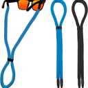 Sunglasses Floating Strap for Swimming Test hanging Anti-slip Glasses Strap for Men Women Kids,Surf Eye Glasses Holders Around Neck,Swim loupes strap Eyeglasses Lanyard 2PCS(BlackBlue)