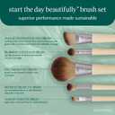2 x EcoTools 6 Piece Start The Day Beautifully Makeup Brush Set, Makeup Brushes For Eyeshadow, Blush, Concealer, & Foundation Application, Eco-Friendly, Gift Set, Synthetic Hair, Vegan & Cruelty-Free