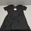 Arshiner Girl's Summer Dresses Short Sleeve Casual Holiday Skater Twirl Dress with Pockets Size 150 Black