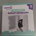 Outlet Cover BOX Baby Proofing (2 Pack) Patented DualLock for Much Better Toddler Proofing, Easier Operation, Simple 3 Step Install with Included Screws, Provides Extra Space Inside for Plugs (White)