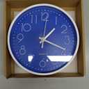 bakbrand Wall Clock Non-Ticking Silent Modern Simple Style Round Decor Clock Stereoscopic Dial Quartz Wall Clocks for Home/ Office/ School/ Living Room/ Bedroom/ Kitchen (Dark Blue, 8inch)