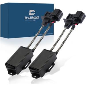 D-Lumina H13 9008 Canbus Decoder LED Anti Flicker Harness, Resistor Decoder Error Free, LED Warning Canceller Capacitors Resistor, Pack of 2