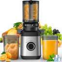 Juicer Machines, Cold Press Juicer Fit Whole Fruits and Vegetables, Slow Masticating Juicers with Wide Feed Chute, High Juice Yield