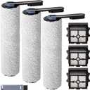 6 Pack Floor One S5 Combo Roller Brushes Replacement and Filters Kit
Compatible with Tineco S5 Combo Wet Dry Cordless Vacuum Cleaner – Includes 3 Brush Rollers, 3 Filters, and 1 Cleaning Brush (S5 Combo Roller+Filter)