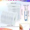 2 Rolls FIVEIZERO White Elastic Bracelet String Total 330 Feet,1mm,1.2mm,1.5mm Elastic Cord for Beading Stretchy String with Beading Needle for Bracelets, Sewing, Necklace, Jewelry Making and Crafts