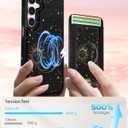 Shorogyt for Galaxy A15 5G Cute Kawaii Leather Phone Case - Compatible with Magsafe Wallet Magnetic Credit Card Holder Fashion Sun Moon Design Phone Cover for Women Girls, Fits 7 Cards