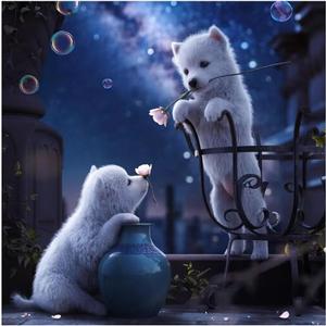 hill froeistung Dog Diamond Painting Kits for Adults,Vase Diamond Art for Beginners, 5D DIY Full Drill Round Gem Art Craft Home Wall Decor Gift 12x12 inch,Animal (HF-A188)