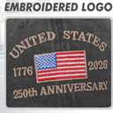 250 Anniversary USA Hat Baseball Cap for Men Women Embroidered (Black, M)