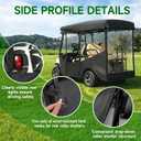 Golf Cart Enclosure 4 Passenger, Applicable EZGO TXT RXV and Fit Club Car Onward Tempo, 600D Waterproof Transparent Rain Cover, Black Roll-up Door, Transparent Windows On All Four Sides