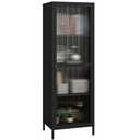 MIOCASA Metal Storage Cabinet with Glass Door, Steel File Cabinet with 3 Shelves 59.06-inch high for School, Bedroom, Home Office, Gym and Changing Room - White