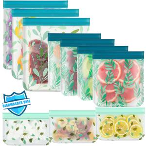 Dishwasher Safe Reusable PEVA Food Storage Bags, Leak-Proof Reusable Freezer Bags for Food Storage Home Organization Travel & Make-up BPA FREE for Food Storage Home BPA FREE for Salad Fruit