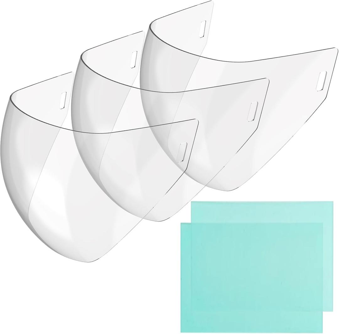 TRQWH Outside Cover Lens for Panoramic View Welding Helmet 3/Pack and 2 Inside Cover Lens