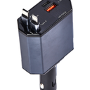  Super Fast Car Charger 120W with Retractable Line Dual USB Port Automobile Cigarette Lighter Interface Adapter Plug