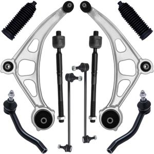 AUQDD 10Pc Front End Suspension Kit Fit For 2015-2024 Ni-ssan Murano, 2 Lower Control Arm w/Ball Joint 2 Sway Bar Link 4 Outer & Inner Tie Rod End (# 526-875 K623478 K750282 K750784 EV801357 ES801265)