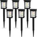 XMCOSY+ Solar Pathway Lights Outdoor, Adjustable Warm & Cool White, 50 Lumens Bright Garden Lights, 6 Pack IP65 Waterproof Landscape Lighting, Outside Lights for Front Yard Lawn Walkway Driveway Patio