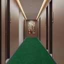 Commercial Runner Rug, 3 x 10 FT Entrance Floor Mat Area Rugs Hallway Carpet with Non-Slip PVC Backing Indoor Outdoor Home Doormat for Office Balcony Corridor Kitchen Garage(Green), 2'11" x 9'10"