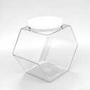 Clear Candy Storage Jar with White Lid