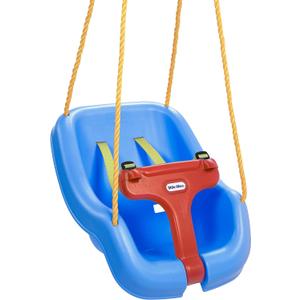 Little Tikes Snug 'n Secure Blue Swing with Adjustable Straps, 2-in-1 for Baby and Toddlers Ages 9 Months - 4 Years