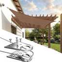 ColourTree Super Ring 24' x 24' Brown Square Sun Shade Sail, Commercial Grade UPF50 Canopy, Reinforced Corners & Edges, 260 GSM Fabric Heavy Duty 