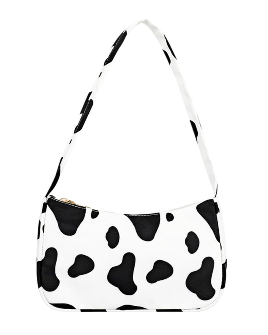 Fashion Cow Print Women Tote Shoulder Bag Canvas Clutch Purse and Handbag Wallet Travel Bag 