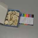 gisgfim 36Pcs Wooden Magnet Painting Craft Kit DIY Wooden Magnets Coloring Arts Crafts for Kids Ages 4-8 8-12 for Birthday Party Gifts Toys Jungle Animal Creativity Supplies Party Favors