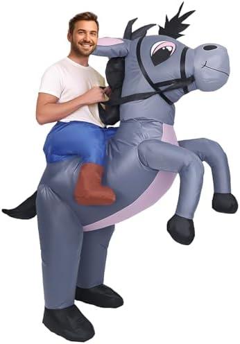 LKMXD Inflatable Donkey Costume, Halloween Cosplay Funny Costume Adult (Donkey), L