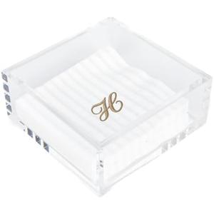 Rebecca Luxurious- Luncheon Acrylic Napkin Holder for Table, Kitchen or Luncheon, Bar Napkin Holder Clear Modern Acrylic Square Tray, Versatile Snack, Party, Food, and Accessory Organizer, 7.5"x7.5"