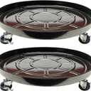 Choclaif Plant Caddy with Wheels, 2 Pack Black Heavy Duty Plant Stand with Universal Wheels, Round Pot Trolley for Indoor Outdoor (20)