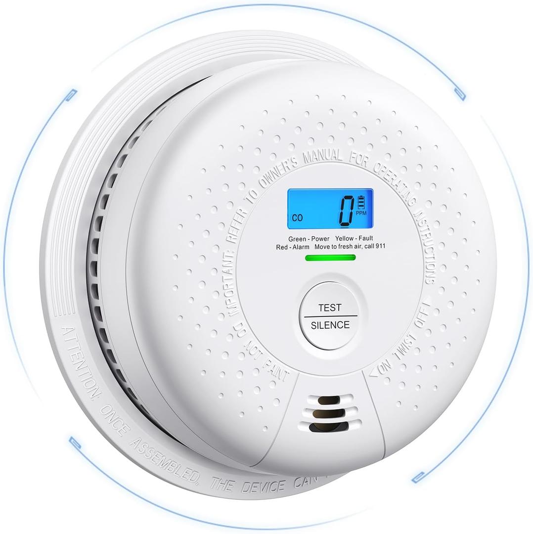 X-Sense Smoke and Carbon Monoxide Detector Combo, Wireless Interconnected Combination Smoke and Carbon Monoxide Detector with LCD Display & 10-Year Battery, RF Interconnected Model, 1-Pack