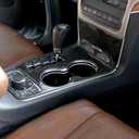 YOCTM Compatible with Jeep Grand Cherokee 2011 2012 2013 Gear Shift Cover Interior Accessories Real Carbon Fiber Center Console Cup Holder Cover Trim