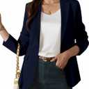 Womens One Button Blazer Casual Open Front Long Sleeve Suit Jackets Business Work Office Blazers (S)