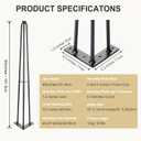 4 Pack 40 Inch Hairpin Table Legs, Heavy Duty Industrial Metal Furniture Legs 1300LBS Load Capacity, Black Anti-Rust Desk Legs withFloorProtectorsforCoffeeTable DiningTable Nightstand Bench Dresser