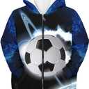 Kids Zip Up Hoodie Casual Outerwear Crewneck Long Sleeve Hooded with Pockets Teens Soft Fall Winter Coats XL